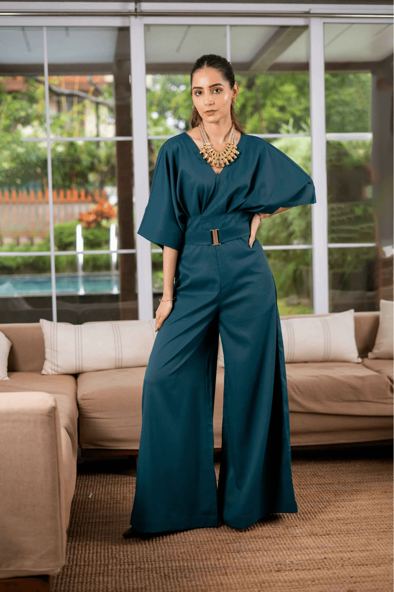 Teal Vibes Jumpsuit – Waves of Elegance